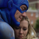 The Tick has hugs to spare for Arthur’s sister Dot (Valorie Curry).